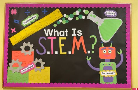 Stem Classroom Setup, Stem Classroom Decor, Stem Bulletin Boards, Steam Teacher, Steam Classroom, Science Display, Science Bulletin Boards, Science Room, Science Classroom Decorations