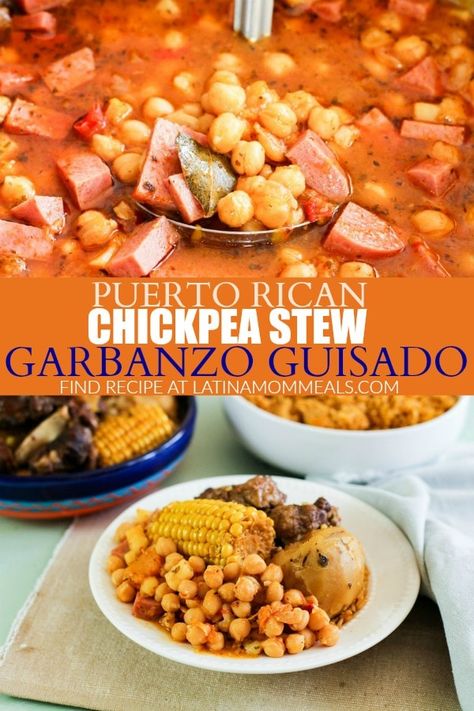 Garbanzo Soup Mexican, Spanish Garbanzo Bean Recipes, Puerto Rican Garbanzo Bean Recipes, Cuban Garbanzo Bean Soup, Spanish Chickpea Stew, Garbanzo Bean Stew, Garbanzo Recipes, Clean Soups, Garbonzo Beans