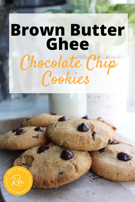 Ghee Cookies, Ghee Cookies Recipe, Recipes With Ghee Butter, Gf Brown Butter Chocolate Chip Cookies, Cookies With Ghee, Ghee Recipe Meals, Chocolate Chip Cookies With Oil Instead Of Butter, Chocolate Chip Cookies Oil No Butter, Cookies Healthy