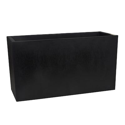 allen + roth 12.4-in W x 16.9-in H Slate Rubber Contemporary/Modern Indoor/Outdoor Planter in the Pots & Planters department at Lowes.com Self Watering Containers, Deck Balcony, Rectangle Planters, Trough Planters, Indoor Outdoor Planter, Backyard Pergola, Outdoor Planter, Allen Roth, Self Watering Planter