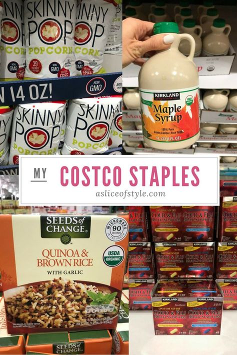 I've been asked a bunch about what my favorite items from Costco are! Click for pictures of all my staples, along with the one thing I stopped buying from Costco! Shopping ideas | Costco shopping list | Best Costco items | I love Costco | Buy in bulk | Bulk deals | Costco deals | Costco hacks | Costco meals Costco Bulk Shopping, Costco Vegetarian Shopping List, Costco Shopping List For Two, Costco Finds 2023, Best Things To Buy At Costco, Costco Ideas, Costco Must Haves, Costco Dinner Ideas, Costco Meal Prep