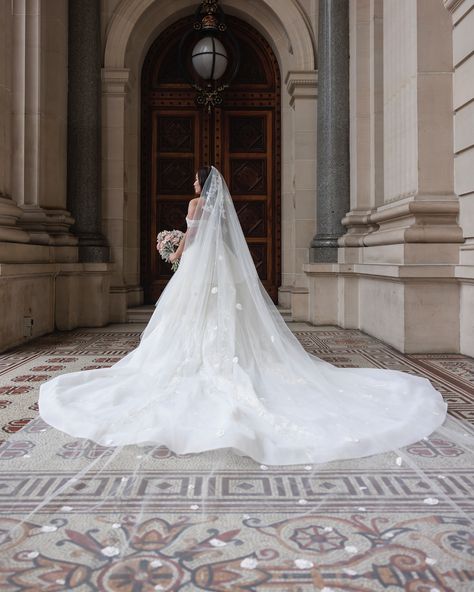 @alyssaauza living her Princess moment on her big day wearing a modified Aspen dress. An extra long train made it more special as she walked down the cathedral aisle. Watch out for the full story of how she found the wedding dress of her dreams, soon at www.leleestudio.com.au Photographer/Videographer: @mighty_vision Wedding Planner: @together_weddings MUA/hairstylist: @andrea.house.of.beauty / @b.doublebmakeup Content Creator: @milestnes Stylist: @rufflesandbells Wedding Dress: @leleestud... Wedding Dress Extra Long Train, Wonderland Themed Wedding, Long Train, Different Dresses, Themed Wedding, Tie The Knots, Real Brides, The Knot, Dream Dress