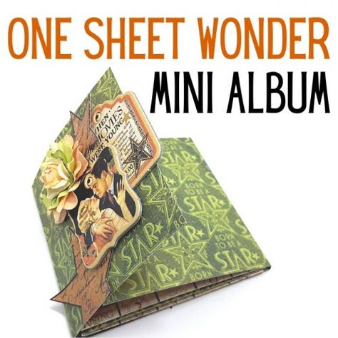 One Sheet Wonder 12x12 Mini Albums, Mini Album Inserts Tutorials, One Sheet Wonder Mini Album Tutorial, Mini Albums Ideas, One Page Wonder, Wedding Mini Album, Scrapbook Albums Tutorial, Diy Mini Album, Mini Scrapbook Album