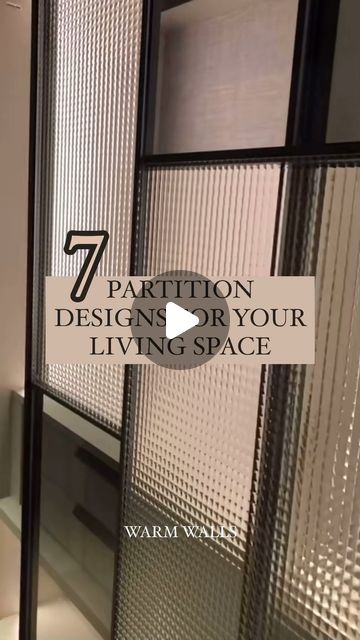 Warm Walls By Priyal on Instagram: "Transform your space with these partition designs.  Follow for more Save for later ✔️  [Interior, Partition, Trending, styling, living, living room, lifestyle, house, home, renovation, luxury, details, tips, viral, reels, photo ]   #interiör #partition #home #detailsmatter #house #homesweethome #decorideas #homerenovation #luxuryhome #life #photography #detailing #transformation #thursday #2024 #february #viral #viralreels #instagram #instalike #instamood #jaipur #warmwalls" Interior Glass Walls In House, Luxury Partition Design, Glass Wall Partition Design, Modern Partition Design Living Rooms, Hall Partition Living Rooms, Partition Wall Living Room, Living Room Partitions, Living Dining Partition, Partition Design Living Rooms