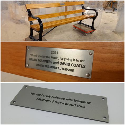 Working with Lyme Regis Town Council, we were able to produce this beautiful memorial bench, with a custom plaque, engraved with a message of choice by our customer. They came back to us a little while after and ordered another plaque too. These plaques are unique and can have any message you! Whether celebrating an anniversary, or mourning a loved one. These plaques and benches are perfect! www.neptunestreetfurniture.co.uk/engraved-plaques #plaques #memorial #bespoke #outdoorseating Commemorative Plaque, Lyme Regis, Memorial Benches, Custom Plaques, Engraved Plaque, Street Furniture, Chair Backs, Manners, Outdoor Seating