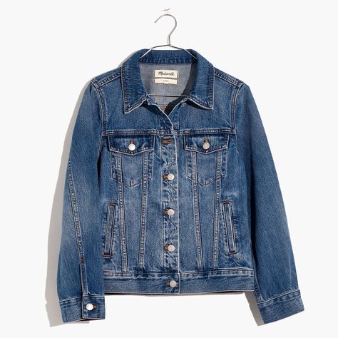 No Travel Wardrobe Is Complete Without a Denim Jacket, and Shoppers Say This One Is the Best They've Ever Worn Classy Yet Trendy, Madewell Jacket, Drawstring Jacket, Oversized Jean Jacket, Crop Jean Jacket, Minimalist Capsule Wardrobe, Classic Denim Jacket, Jean Jacket Women, Blue Denim Jacket