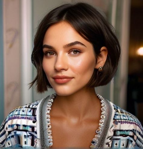 Choppy Bob Hairstyles Round Faces, Summer 2024 Bob Hairstyles, French Bob Hairstyles, Short French Bob, Mid Hairstyles, Brunette Short, Summer Haircut, Short Brunette Hair, Rambut Brunette