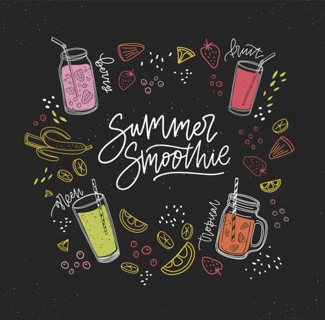 Smoothie Quotes, Refreshing Healthy Drinks, Healthy Refreshing Drinks, Alphabet Words, Summer Smoothies, Wedding Letters, Happy Birthday Lettering, Watercolor Lettering, Drinking Quotes