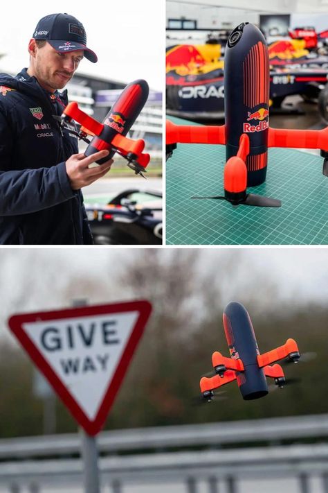 Dive into the world of high-speed racing with Red Bull's FPV drone! This sleek and agile drone can keep up with F1 cars, capturing heart-pounding footage from unique angles. The collaboration between Red Bull and Dutch Drone Gods has pushed the boundaries of what's possible in aerial filming, offering viewers a thrilling new way to experience sports. Get ready to be amazed by the speed and agility of this revolutionary drone. Learn More! Fpv Drone Racing, Learn Robotics, Watch F1, Drukarka 3d, Drones Concept, New Drone, F1 Cars, Drone Design, Drone Racing