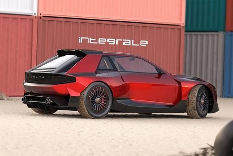 Modern Lancia Delta Integrale Is The Ultimate Hot Hatchback. We'll just leave the check blank for this beauty. Laferrari Aperta, Lancia Delta Integrale, Hot Hatchback, Ferrari Cars, Car Concept, Aesthetic Cool, Lancia Delta, Hyundai Veloster, Honda Civic Type R