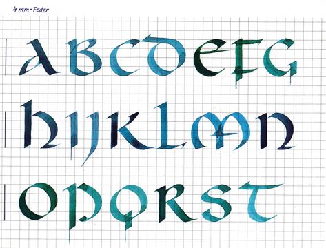 Interview with {Uncial Script Master!} Albrecht Clauss – The Postman's Knock Script Fonts Alphabet, Gorgeous Calligraphy, Calligraphy Fonts Alphabet, Calligraphy Worksheet, Free Calligraphy Fonts, Calligraphy Lessons, Best Script Fonts, Faux Calligraphy, Handwriting Alphabet