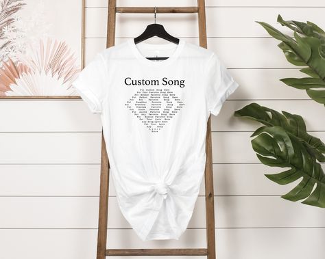 Personalized Custom Song Lyric Shirt - Custom Song Lyrics Tee - Unique Gift Idea for Men by myLoveShirtZone on Etsy Gift Idea For Couples, Lyric Shirts, Army Shirts, Song Lyric, Concert Shirts, Personalized Shirts, White Design, Black Design, Personalized Custom