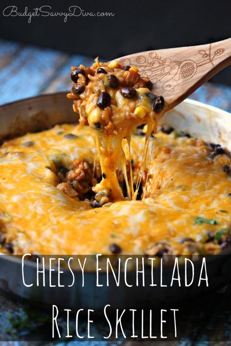 This WAS AMAZING!!!! My whole family LOVED it!!! Super Cheesy! Cheesy Enchilada Rice Skillet Recipe #cheesy #enchilada #rice #budgetsavvydiva via budgetsavvydiva.com Enchilada Rice Skillet, Skillet Food, Enchilada Rice, Rice Skillet Meals, Enchilada Skillet, Cheesy Enchiladas, Rice Skillet, Paula Deen, Mexican Dishes