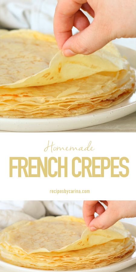 French Crepe Recipe Crepes Recipe Breakfast, French Cooking Recipes, French Crepe Recipe, Sweet Crepes Recipe, Easy Crepe Recipe, Crepe Recipe, Biscuits Diététiques, Sweet Crepes, French Crepes