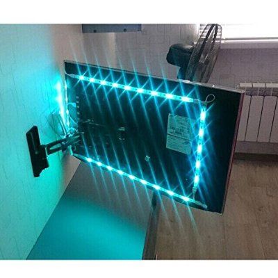 BASON USB LED TV Backlight Kit for 47 to 50 Inches, Bias Lighting LED Strip for Back of Tv Lighting Home Movie Theater Decor Tv Back Light, Led Lights Tv Living Rooms, Cool Room Lights, Boys Room Led Lights, Tv Lighting Ideas, Room Light Ideas, Tv Led Lights, Led Lights Tv, Gaming Lights