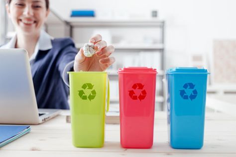 Americans waste $11.4 billion worth of recyclable containers and packaging every year. Is it time you incorporate a comprehensive recycling plan into your business model? Trash Storage, Recycling Information, Video Contest, Waste Reduction, Green Office, Hazardous Materials, New Inventions, Recycling Programs, Clean Office