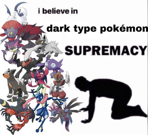 Pokemon Dark Types, Pokemon Types, Dark Type Pokemon, Love Dark, Gotta Catch Them All, Pokemon Stuff, Type Pokemon, Pokemon Memes, Pokemon Funny