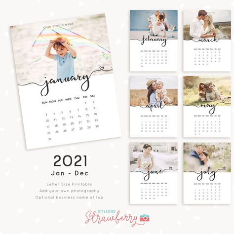 2021 photo calendar template printable calendar photography | Etsy Calendar Photography, Photography Calendar, Calendar Download, Unique Calendar, Monthly Calendar Template, Monthly Planner Printable, Diy Calendar, Custom Calendar, Printable Calendar Template