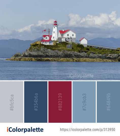 Color Palette Ideas from Lighthouse Tower Promontory Image Maritime Color Palette, Nautical Colour Palette, Boat Color Palette, Lighthouse Color Palette, Cape Cod Color Palette, Patriotic Color Palette, Lighthouse Bathroom Ideas, Nautical Color Scheme, Nautical Color Palette