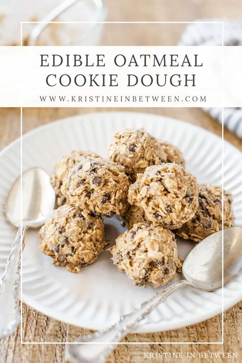 This edible oatmeal cookie dough has all the flavors of classic oatmeal cookies with the convenience of a no-bake recipe. Made with butter, brown sugar, oats, and mini chocolate chips or raisins, it's perfect for satisfying your cookie dough cravings safely and quickly. Enjoy it straight from the bowl or as a topping for your favorite desserts. Edible Oatmeal Cookie Dough, Oatmeal Cookie Dough, Oat Chocolate Chip Cookies, No Bake Cookie Dough, Best Christmas Cookie Recipe, Best Sweets, Cookie Dough Recipes, Oatmeal Cookie, Edible Cookie Dough