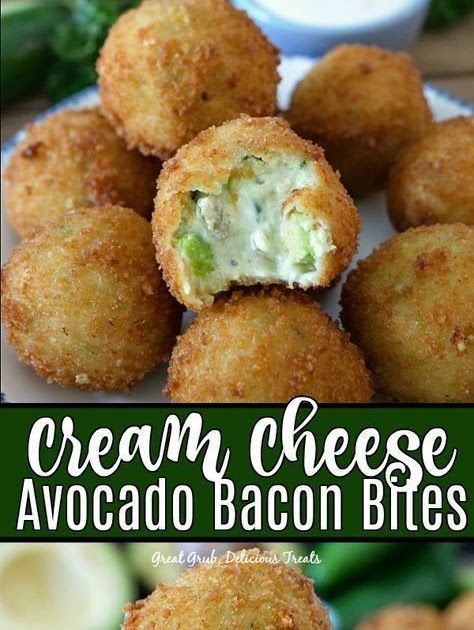 Avocado With Cream Cheese, Bacon Cream Cheese Balls Recipe, Bacon And Cream Cheese Bites, Cream Cheese Avocado Bacon Bites, Low Carb Bacon Cheddar Mini Cheese Balls, Brunch Spread, Crowd Pleasing Appetizers, Mashed Avocado, Ripe Avocado