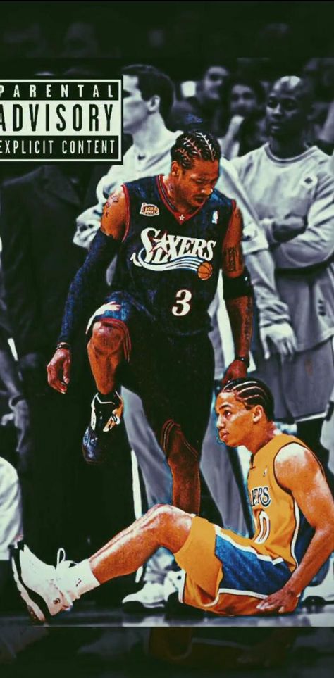 Nba Legends Art, Allen Iverson Wallpapers, Parental Advisory Wallpaper, Nba Wallpapers Stephen Curry, Allen Iverson The Answer, Cool Basketball Wallpapers, Nba Wallpaper, Hip Hop Wallpaper, Michael Jordan Pictures