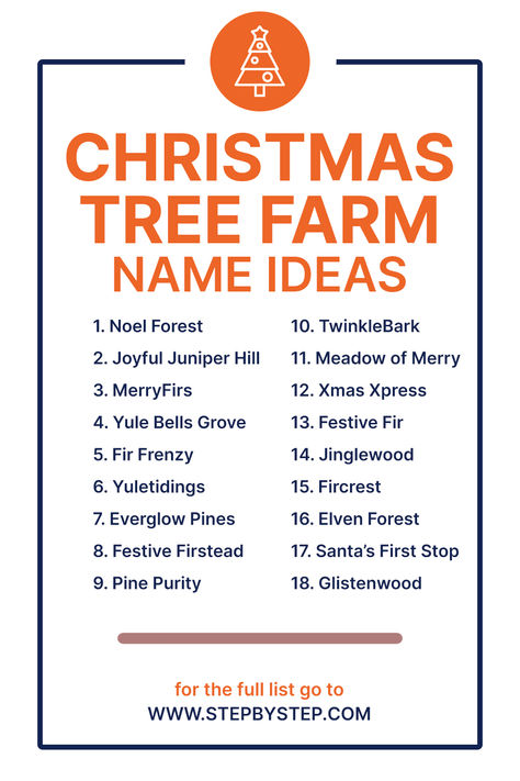 Grow holiday cheer with these festive and memorable Christmas tree farm name ideas! Perfect for attracting families and holiday enthusiasts. Christmas Tree Farm Business, Farm Name Generator, Business Name Generator, Farm Business, Christmas Tree Accessories, Name Generator, Business Problems, Name Ideas, Tree Farm