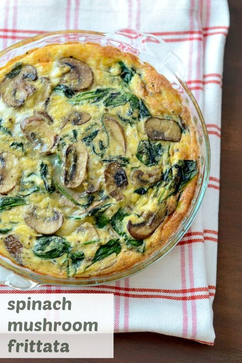 Spinach Mushroom Frittata, Recipe With Eggs, Egg Breakfast Recipes Easy, Mushroom Frittata, Easy Breakfast Recipe, Spinach Mushroom, Frittata Recipe, Frittata Recipes, Egg Recipes For Breakfast