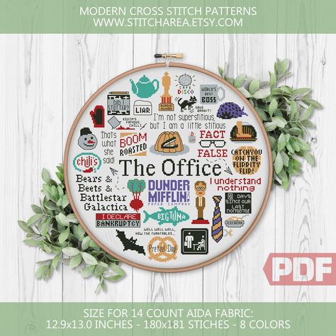 The Office Cross Stitch Pattern Best Logo Quotes Funny TV | Etsy The Office Cross Stitch, Office Cross Stitch Pattern, Office Cross Stitch, Stitch Movie, Logo Quotes, Show Art, Tv Shows Funny, Art Fan, Best Logo