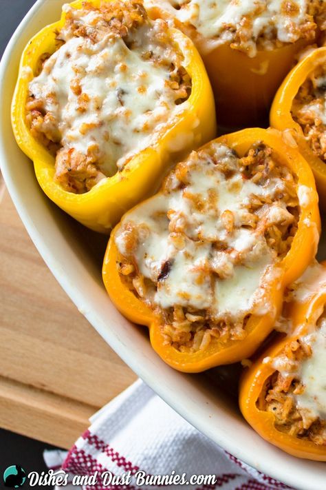 Chicken And Rice Stuffed Peppers, Ground Chicken And Rice, Beef Recipes Easy Quick, Rice Stuffed Peppers, Stuffed Bell Peppers Chicken, Stuffed Peppers With Rice, Easy Dinner Recipes Crockpot, Roasted Chicken Breast, Rotisserie Chicken Recipes