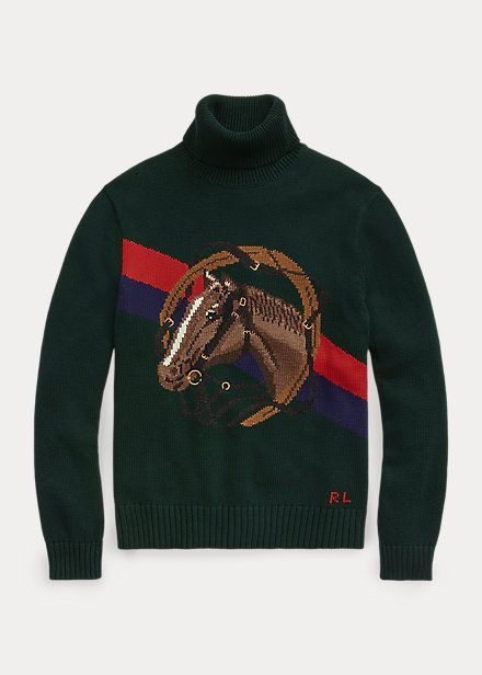 (Image credit): RalphLauren.com: Discover the elegance of the Ralph Lauren Horsehead Cotton Turtleneck Sweater. Perfect for those chilly New York days! 🌆🌬️ #RalphLauren #SweaterWeather #NYCFashion #TurtleneckTrend #EquestrianStyle #WinterEssentials #Brooklyn #LoLife #PoloRalphLauren #Flatbush #FlatbushBrooklyn #NewYork #PoloVintage #VintagePolo #VintageRalphLauren #Horse #sweater #VintageLO #LO #PoloSport #CrownHeights #Brownsville #FortGreene #RLPC #ConeyIsland #ParkSlope #review #blogging Knitted Horse, Ralph Lauren Turtleneck, Cotton Turtleneck, Man Clothes, Turtleneck Style, Ralph Lauren Black Label, Roll Neck Jumpers, Ralph Lauren Green, Lauren Green