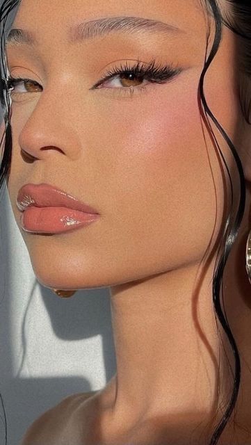 Baddie Make Up Natural, Y2k Makeup Aesthetic Baddie, Siren Eye Makeup On Almond Eyes, Light Siren Eyes Makeup, Mandy Perez Makeup, Makeup With Contour, Trucco Aesthetic, Brown Girl Makeup Looks, Makeup Looks For Wedding Guest