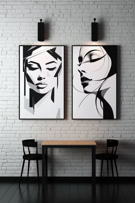 Traceable Art, Line Art Painting, Large Wall Canvas, Set Of 2 Wall Art, Female Art Painting, Abstract Decor, Art Line, Artwork Images, Abstract Images