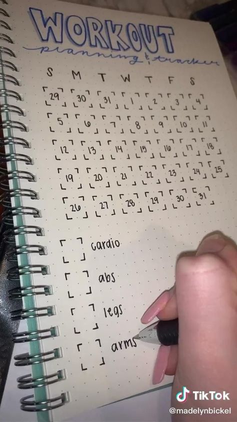 What To Write In A Dotted Journal, Workout Book Ideas, Goal Tracker Journal Ideas, Things To Do With A Dotted Notebook, Dots Journal Ideas, Dotted Book Ideas, Gym Diary Ideas, How To Make A Workout Journal, How To Use A Dotted Journal