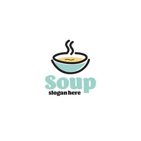 Soup Logo, Vector Logo Design, Homemade Soup, A Bowl, Vector Logo, Premium Vector, Graphic Resources, Logo Design, Bowl