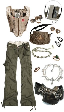 cargo cargo pants | ShopLook Green Cargo Pants Outfit School, Grunge Cargo Outfit, Fairycore Outfit Pants, Cargo Pants Grunge, 2000s Cargo Pants Outfit, Y2k Cargos, Style Green Cargo Pants, Cargo Pants Outfit Grunge, Green Cargo