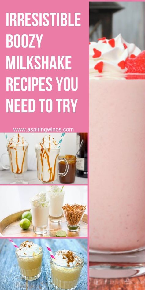 Boozy Milkshake Recipes, Boozy Milkshakes, Alcoholic Milkshake, Boozy Milkshake, Yummy Alcoholic Drinks, Wine Education, Refreshing Drinks Recipes, Festive Cocktails, Milkshake Recipes