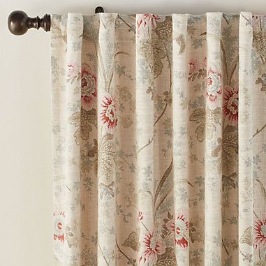 Laura Floral Drapery Panel Floral Drapery, Holiday Furniture, Linen Curtain Panels, Daybed With Storage, Home Decor Hacks, French Country Kitchen, Drapery Rods, Floral Curtains, Up House