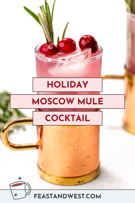 Based on the traditional Moscow Mule, the Yule Mule is a holiday Moscow Mule cocktail featuring ginger beer and cranberries. Tastes just like Christmas! Moscow Mule Gift Basket Diy, Yule Mule, Christmas Moscow Mule, Christmas Mule, Holiday Moscow Mule, Moscow Mule Gift Basket, Moscow Mule Gift, Holiday Mules, Ginger Beer Cocktail