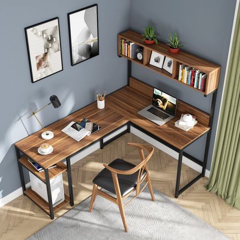 L Computer Desk, Corner Computer Desk, Desk Hutch, Office Nook, L Shaped Desk, Home Office Space, Furniture Deals, Furniture Outlet Stores, Computer Desk