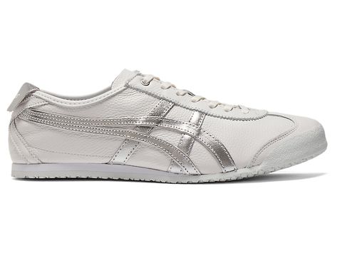 Unisex MEXICO 66 | White/Silver | UNISEX SHOES | Onitsuka Tiger Tiger Shoes, Tiger Mexico 66, Onitsuka Tiger Mexico 66, Mexico 66, Silver Sneakers, Onitsuka Tiger, Tiger Stripes, Unisex Shoes, Silver Shoes