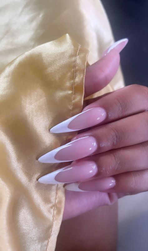 Long Oval Nails Acrylics, French Stiletto Nails, Long Oval Nails, Sarah Core, Nail Ideas Simple, Long Almond Nails, Acrylic Toes, Acrylic Toe Nails, Drip Nails