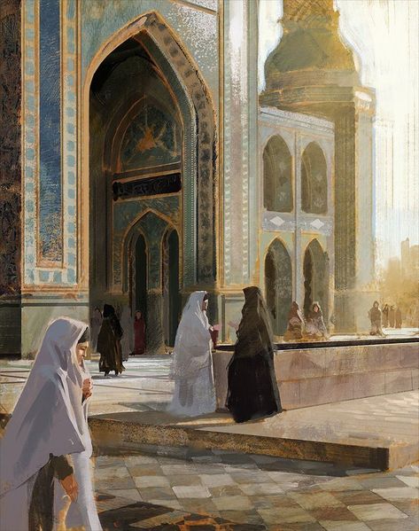 Middle Eastern Art, Mosque Art, Arabian Art, Amazing Artists, Islamic Culture, Art Landscapes, Islamic Artwork, Eastern Art, Islamic Paintings