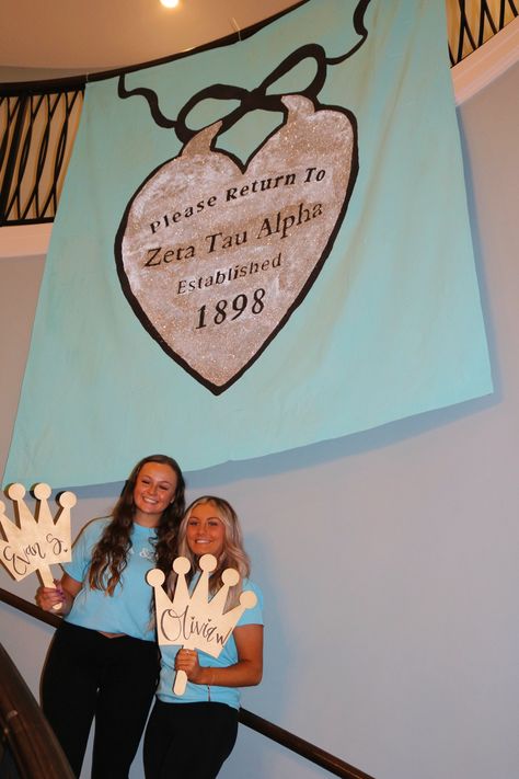 Zeta Bid Day Themes, Zeta Tau Alpha Bid Day Themes, Zeta Tau Alpha Recruitment, Delta Zeta Bid Day Themes, Bid Day Themes Zeta Tau Alpha, Zta Bid Day Themes, Tiffany And Co Bid Day Theme, Zeta Tau Alpha Bid Day, Sorority Banner