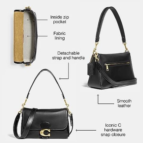 Coach Women's Soft Calf Leather Tabby Shoulder Bag Check more at https://idealonce.com/product/coach-womens-soft-calf-leather-tabby-shoulder-bag/ Tabby Shoulder Bag, Amazon Link, Crossbody Strap, Leather Shoulder Bag, Calf Leather, Shoulder Bag, Leather, Black