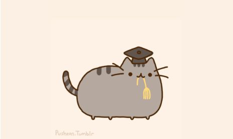 hehehe! Graduation Drawing, Drawings Ideas, Pusheen Cat, Graduation Hat, Fat Cats, Pusheen, Cat Illustration, Cute Characters, Education