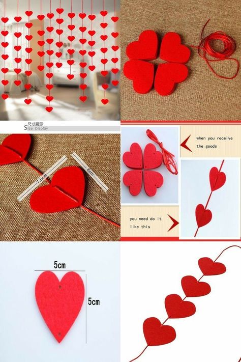 Love Theme Decoration Ideas, Saint Valentin Decoration, Valentinovo Ideje, Heart Curtain, Diy Valentine's Day Decorations, Rustic Valentine, Love Decorations, Diy Valentines Decorations, Valentine Hearts