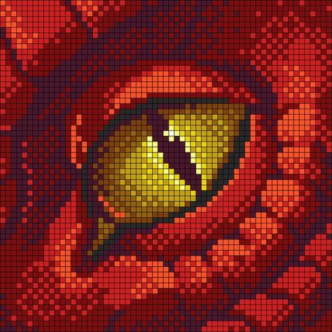 Eye Pixel Art Grid, Dragon Pixel Art Grid, Crochet Pixle Grids, Moth Pixel Art Grid, Gothic Alpha Pattern, Kawaii Cross Stitch, Modele Pixel Art, Graph Crochet, Pixel Art Templates