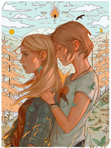 "Burn It Down" Poster by holepsi | Redbubble Life Is Strange Fanart, Life Is Strange 3, Chloe Price, Lesbian Art, Arte Sketchbook, Wow Art, Life Is Strange, Weird Art, Art Sur Toile