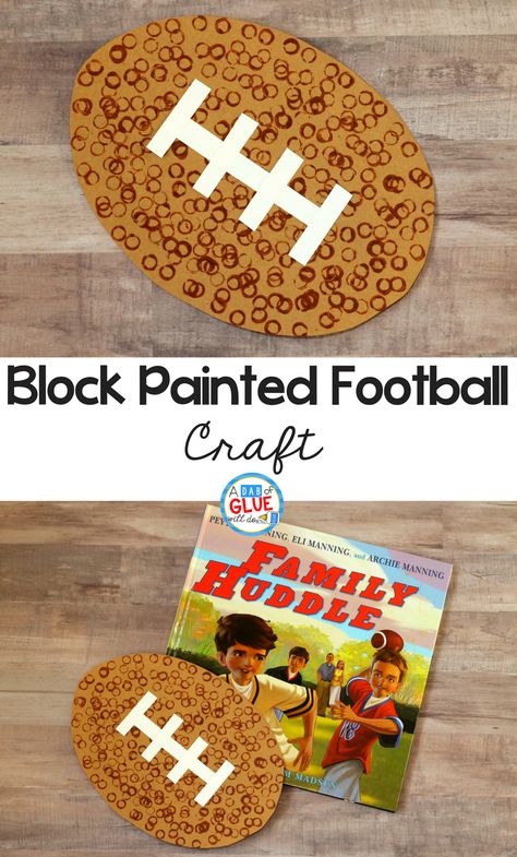 Preschool Football Craft, Sport Art Activities, Super Bowl Crafts, Sports Lesson Plans, Super Bowl Activities, Football Activities, Painted Football, Sport Themed Crafts, Crafts By Month